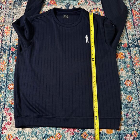 U Suck At‎ Golf USAG Knit Crewneck Navy Blue Sweater Men's Size Medium - Picture 5 of 8
